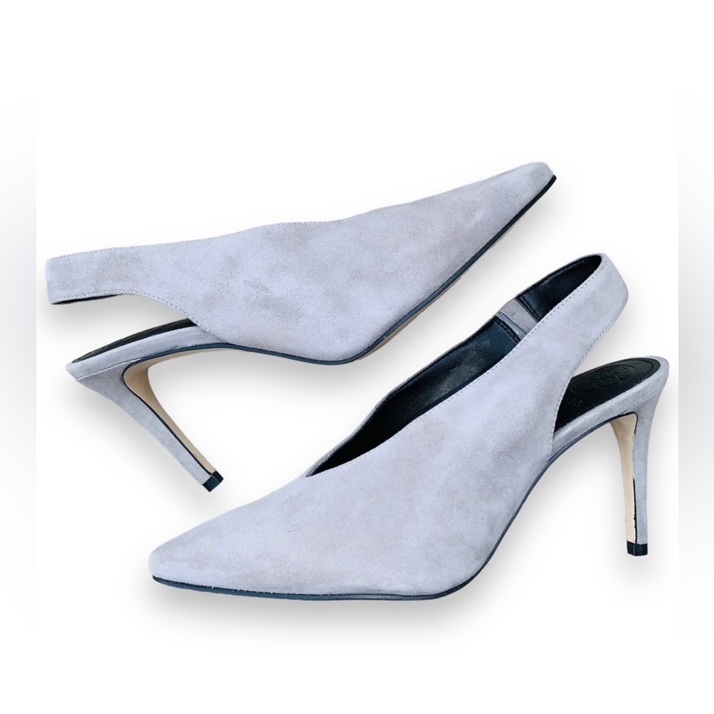 Guess Gray Suede Slingback Pointed Heels Size 6